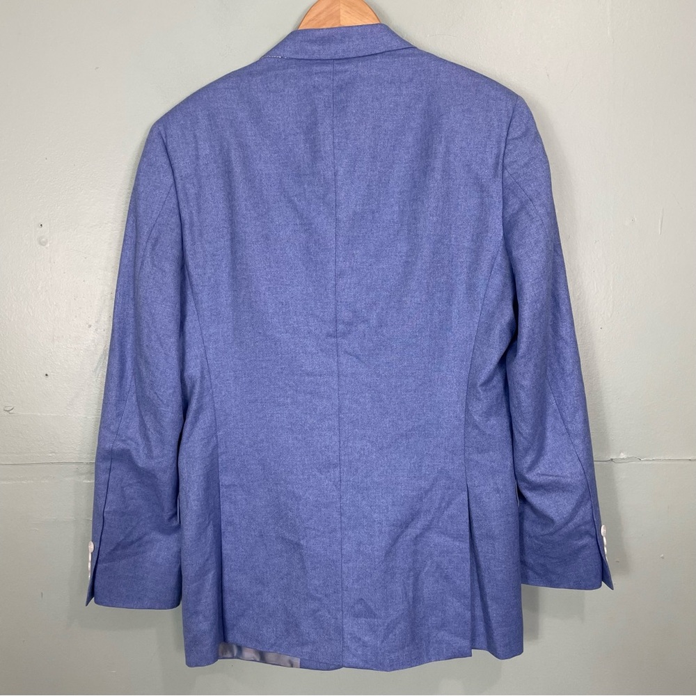Hickey Freeman Silk‎ Cashmere Blend Blazer Sports Jacket Men 44 Long Light Blue - Picture 7 of 11